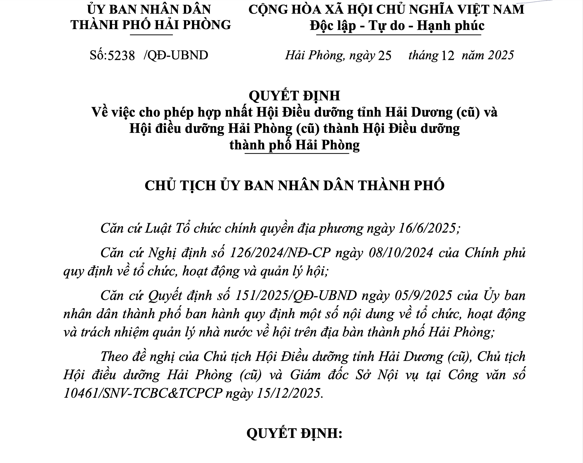 Hải Phòng cho phép hợp nhất Hội Điều dưỡng tỉnh Hải Dương và Hội Điều dưỡng Hải Phòng